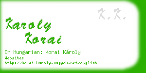 karoly korai business card
